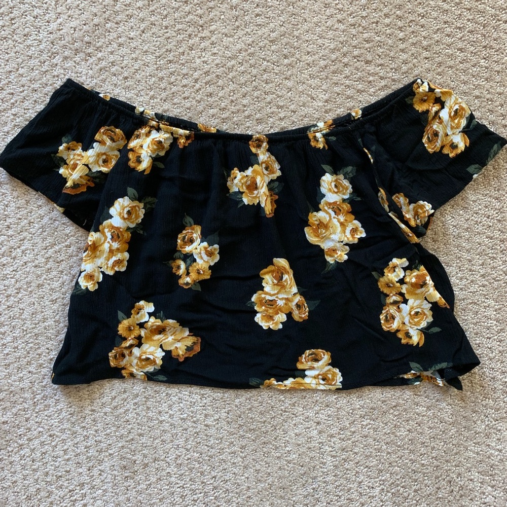 F21 - open back offshoulder floral top